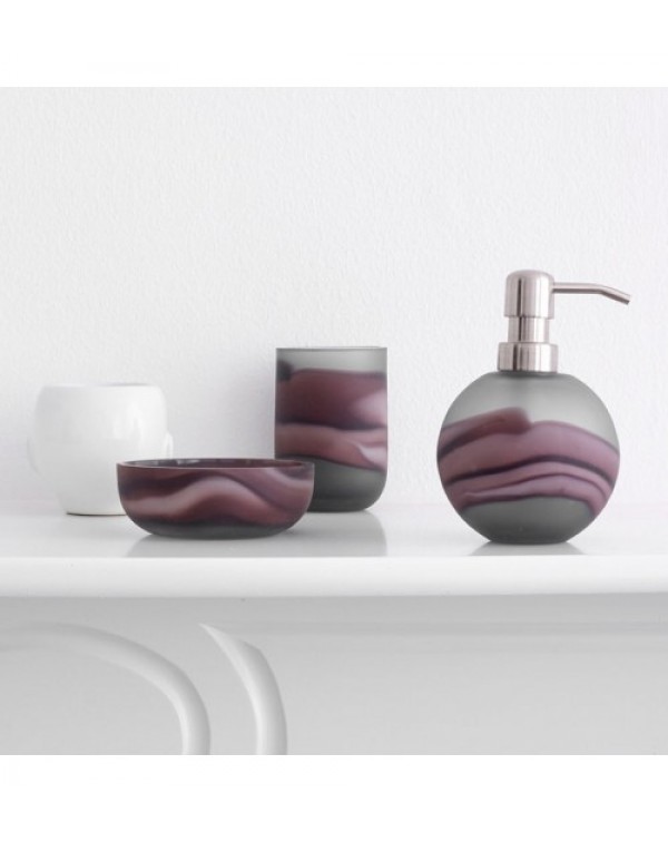 Aubergine Tibor Glass Soap Dish