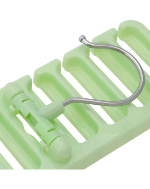 Creative 8-Hole Belt Tie Storage Rack Organizer Holder Hanger Hook(Green)