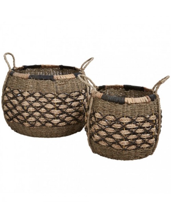 2 Piece Coree Woven Seagrass Basket Set