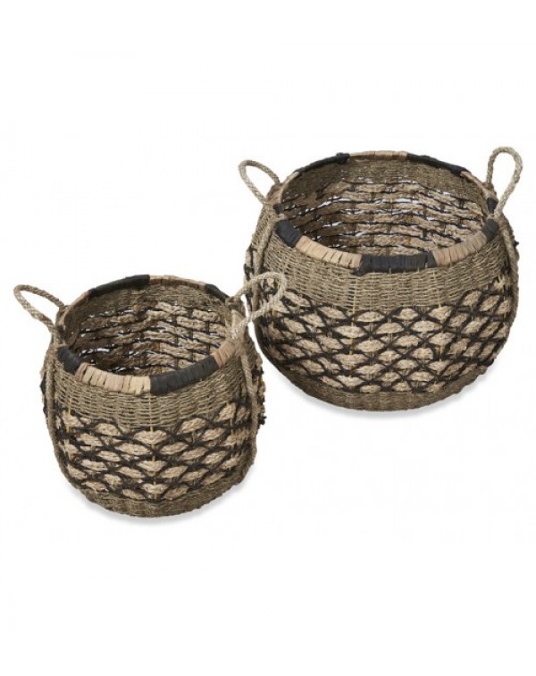 2 Piece Coree Woven Seagrass Basket Set