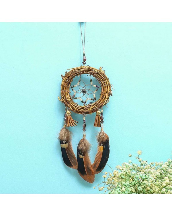 Tree Vine Feather Dream Catcher Wind Chimes Home Wall Hanging Decor