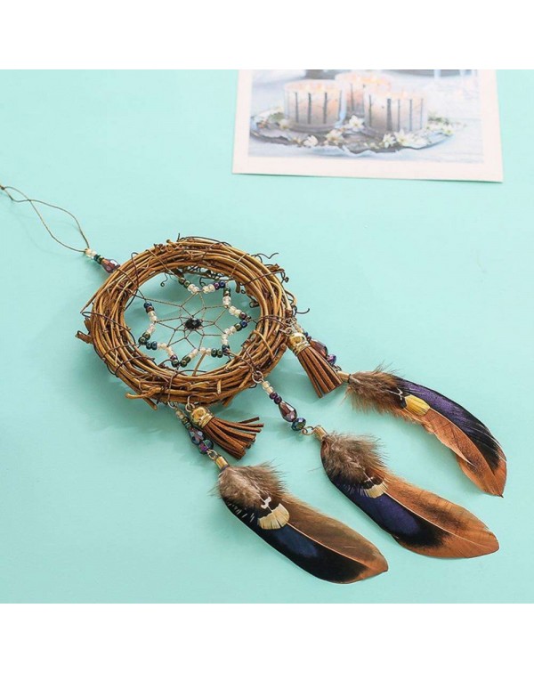 Tree Vine Feather Dream Catcher Wind Chimes Home Wall Hanging Decor