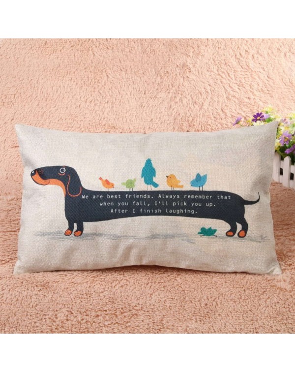 Creative cartoon dachshund thick cotton pillowcases 30 x 50 cartoon pillow