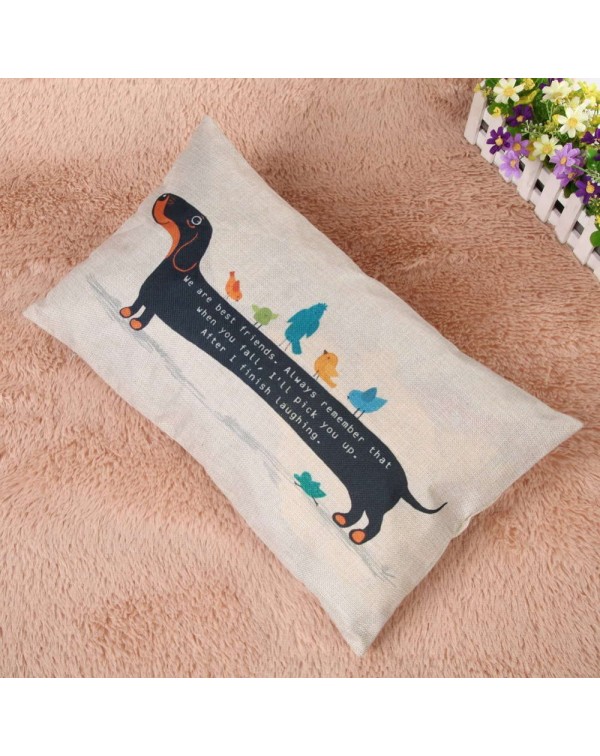 Creative cartoon dachshund thick cotton pillowcases 30 x 50 cartoon pillow