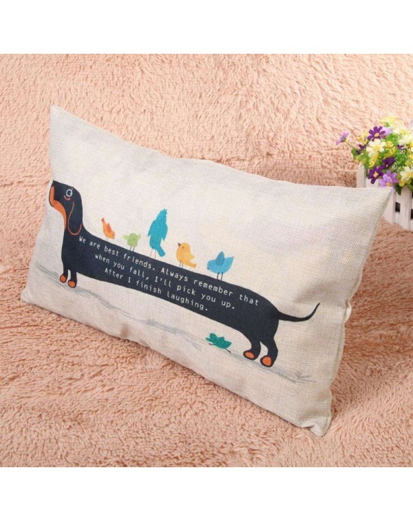 Creative cartoon dachshund thick cotton pillowcases 30 x 50 cartoon pillow