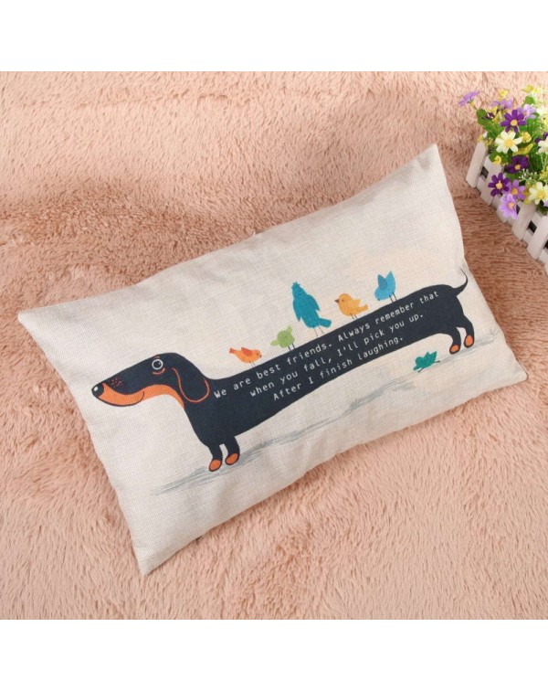 Creative cartoon dachshund thick cotton pillowcases 30 x 50 cartoon pillow