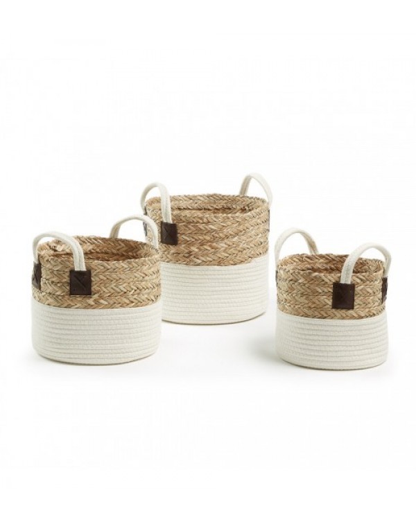 3 Piece Natural White Thalia Basket Set