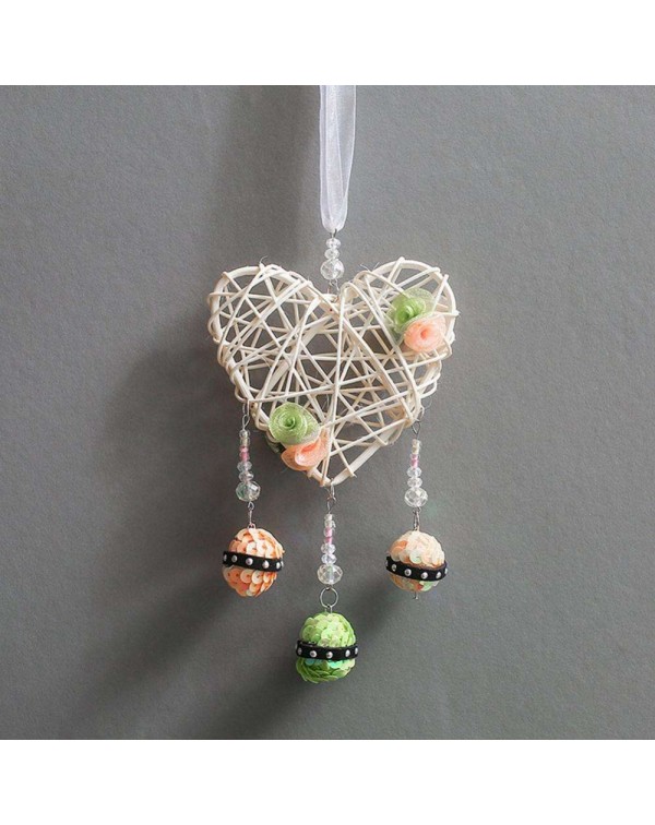 Heart Shaped Tree Vine Dream Catcher Handmade Wind Chimes Car Pendant Decor