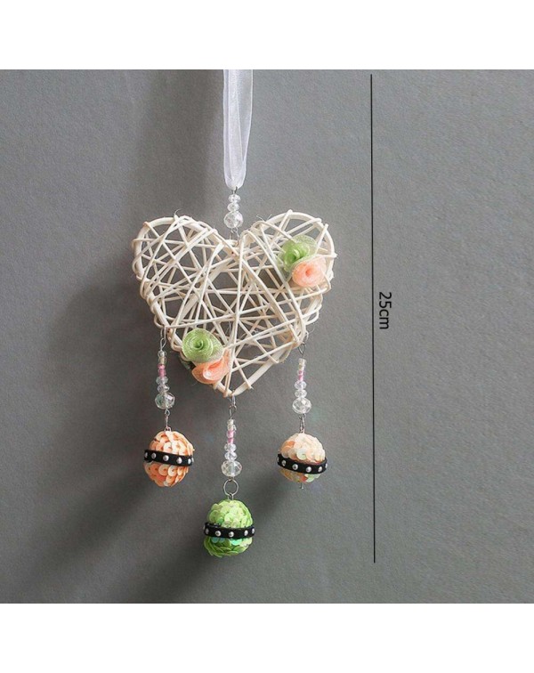 Heart Shaped Tree Vine Dream Catcher Handmade Wind Chimes Car Pendant Decor