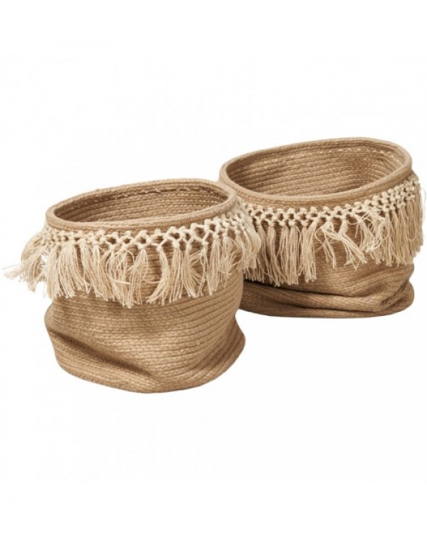 2 Piece Cindy Braided Jute Basket Set