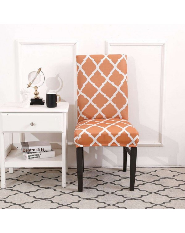 Printing Stretch Chair Cover Slipcover Banquet Hotel Home Decoration Orange