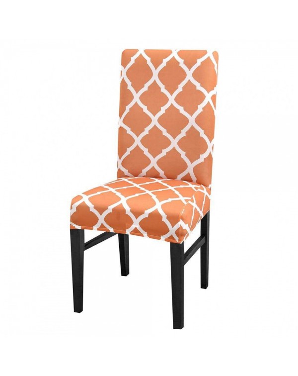 Printing Stretch Chair Cover Slipcover Banquet Hotel Home Decoration Orange