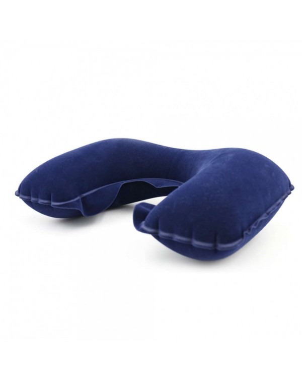 Inflatable U Shaped Pillow Car Head Neck Rest Air Cushion for Travel Navy