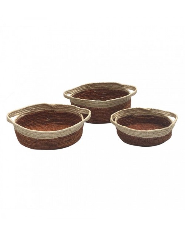 3 Piece Oval Base Corn Basket Set