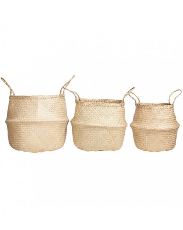 3 Piece Medina Foldable Seagrass Basket ...