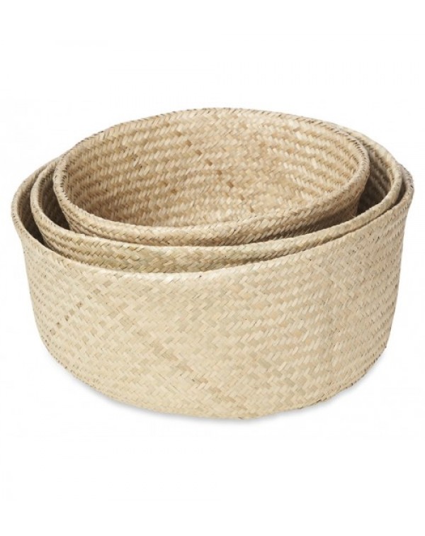 3 Piece Medina Foldable Seagrass Basket Set