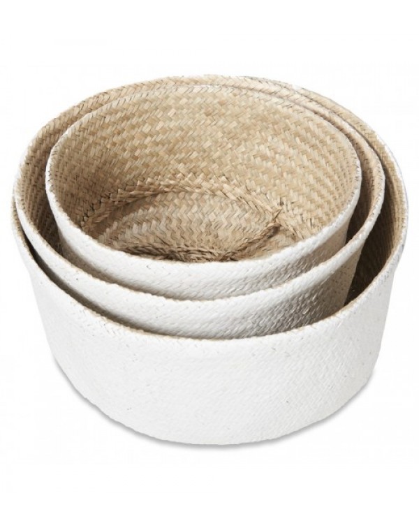 3 Piece Medina Foldable Seagrass Basket Set