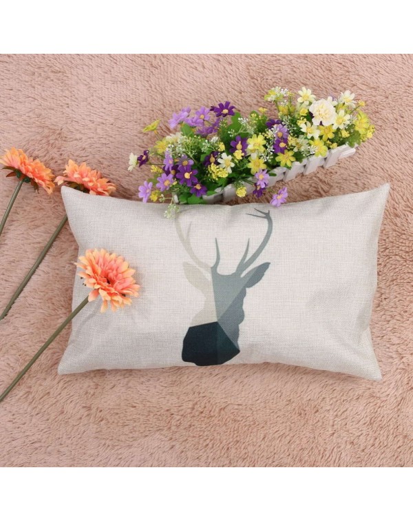 Creative deer Pattern Thick Cotton Pillowcases 30 x 50 Waist Pillowcases