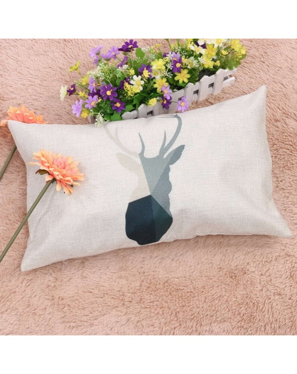 Creative deer Pattern Thick Cotton Pillowcases 30 x 50 Waist Pillowcases