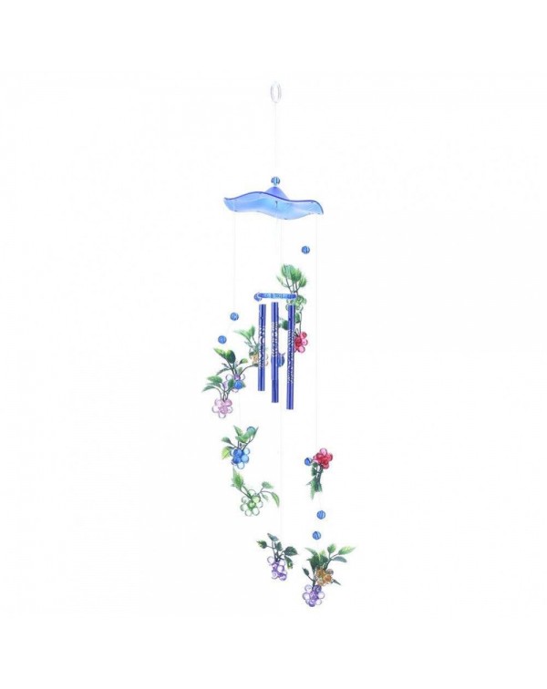 4 Metal Tubes Flowers Wind Chime Garden Door Windows Wall Hanging Ornament