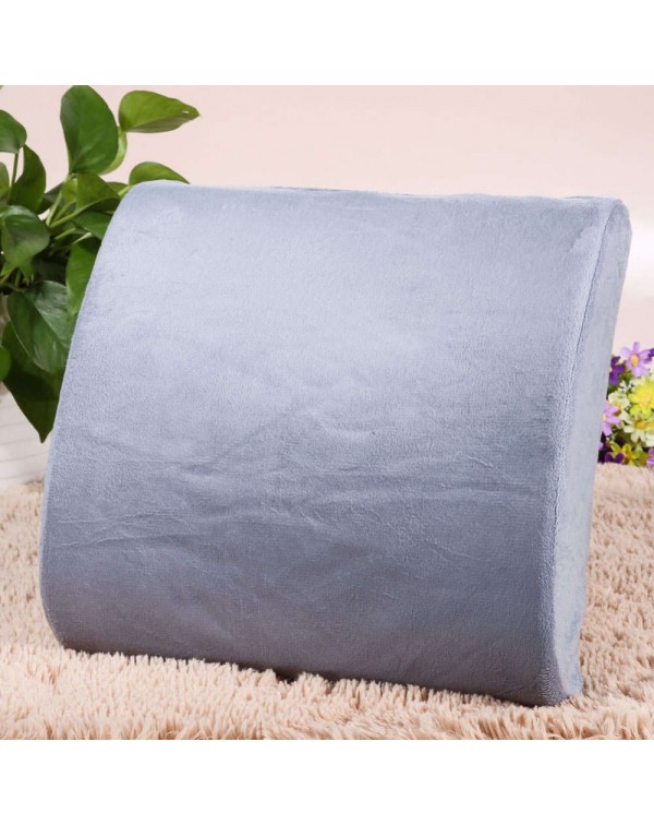 Memory Foam Lumbar Cushion Back Support Travel Pillow Car Seat Grey