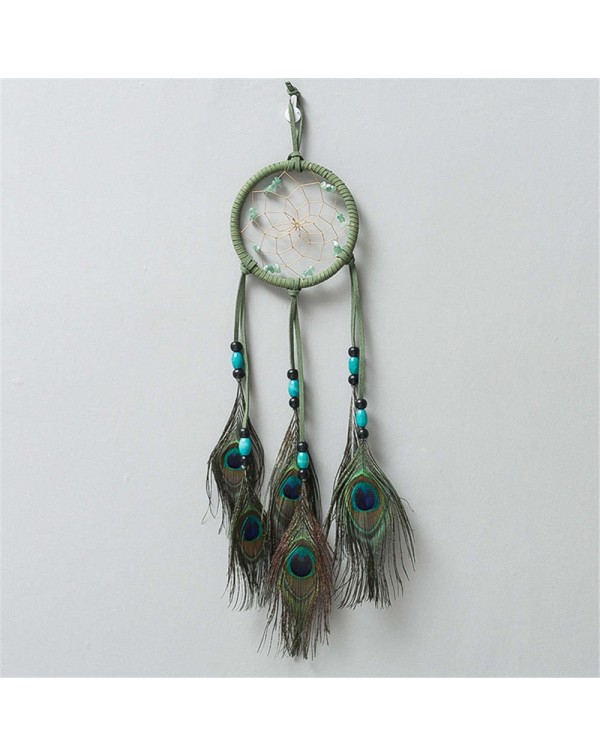 Peafowl Feather Dream Catcher Car Pendan...