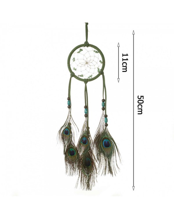 Peafowl Feather Dream Catcher Car Pendant Home Wall Hanging Decor