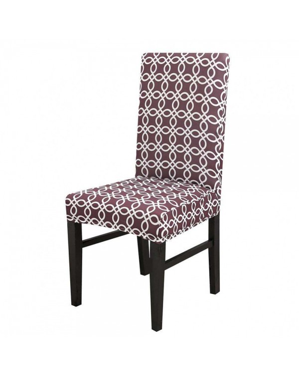 Digital Print Chair Cover Removable Elastic Kitchen Banquet Seat Slipcover