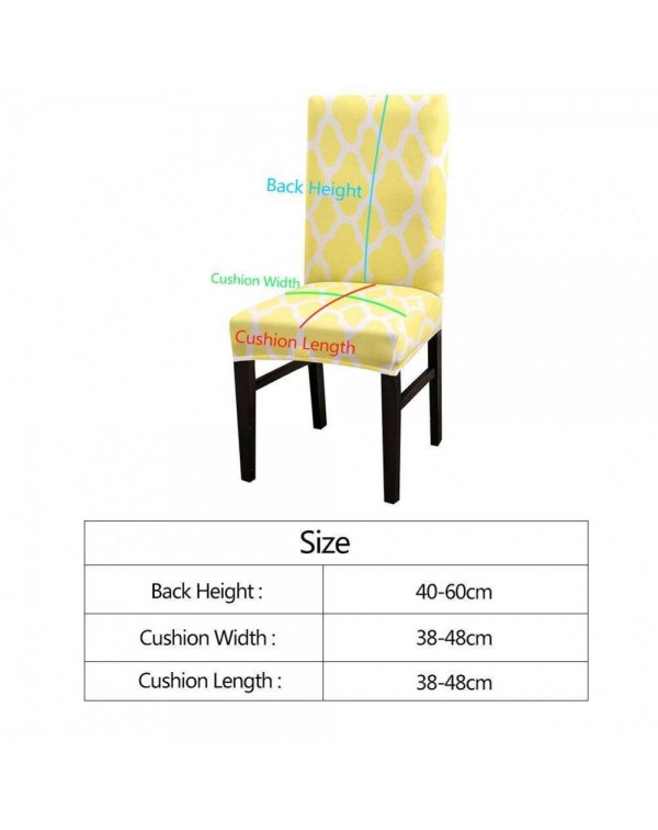 1/4/6pcs Elastic Thin Chair Cover Digital Print Stretch Seat Case Slipcover