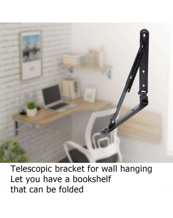 Stainless Steel 90 Degree Telescopic Folding Bracket Triangle Wall Shelf